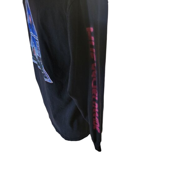 Huf Worldwide Long Sleeve Black‎ Tee Pink Graphics triangles Y2K Retro - Picture 5 of 7